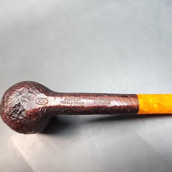 Ashton Pebble Grain 215 XX, Sandblasted Straight Billiard Estate Briar Pipe, English Estates [SOLD OUT] - Image 3