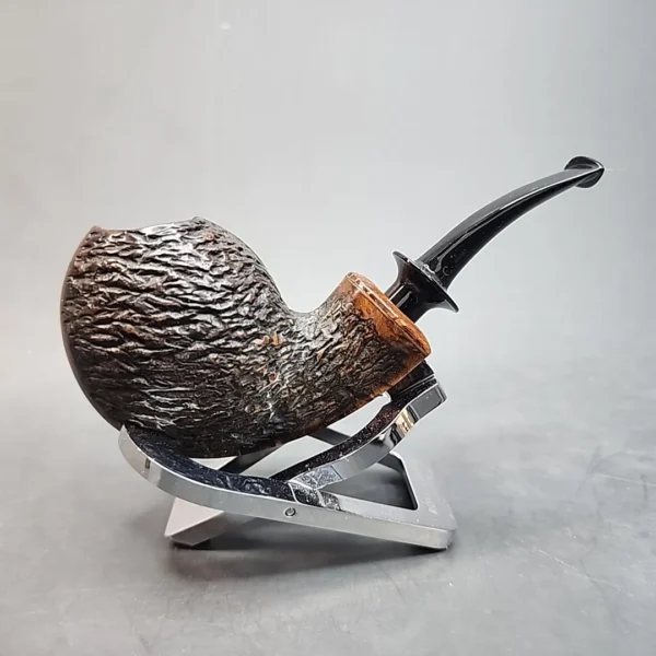 J&J Artisan Pipes, Partially Rusticated Blowfish Estate Briar Pipe, American Estates [SOLD OUT] - Image 3