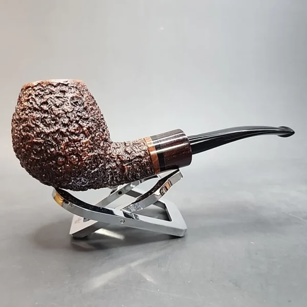 Steve Weiner 13498 Handmade Rusticated Bent Apple Estate Briar Pipe, American Estates [SOLD OUT] - Image 4
