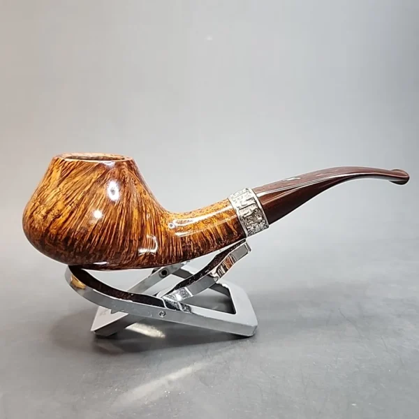 Nording Hand Made Grade 15 with Silver, Bent Volcano Briar Pipe, Danish Estates [SOLD OUT] - Image 4