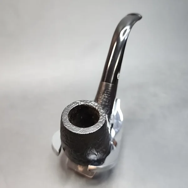 Mercury Black Sandblasted Bent Billiard Estate Briar Pipe [SOLD OUT] - Image 4