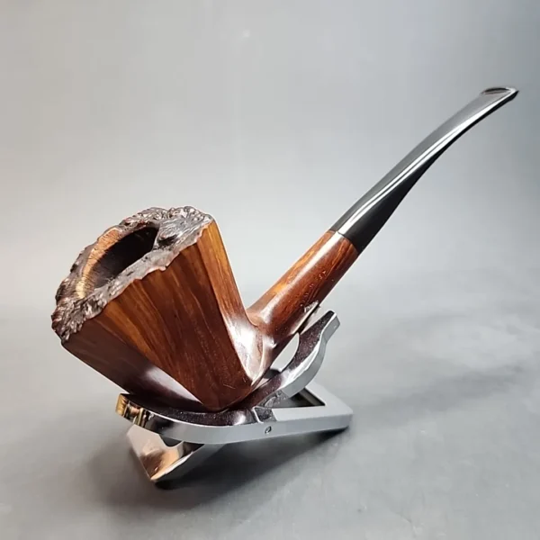 Tim West Smooth Bent Panel Estate Briar Pipe, Plateau Grain, USA [SOLD OUT] - Image 5
