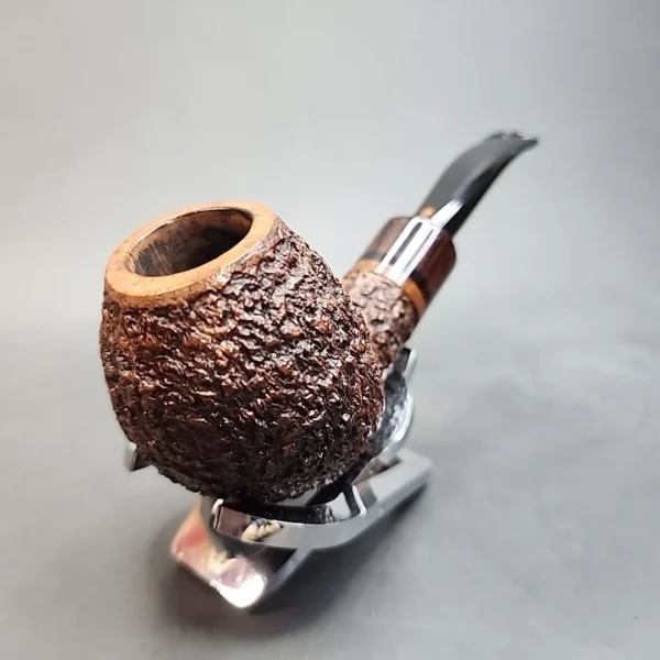 Steve Weiner 13498 Handmade Rusticated Bent Apple Estate Briar Pipe, American Estates [SOLD OUT] - Image 5