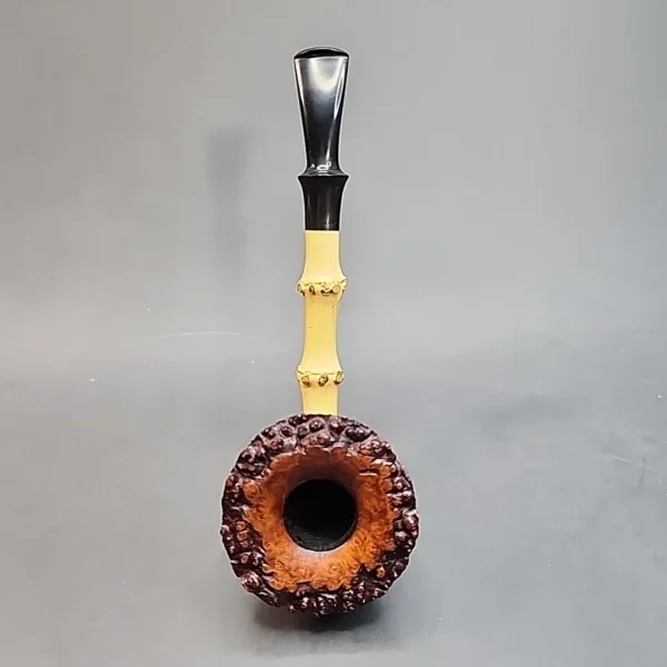 Armentrout Bamboo Shank Sandblasted Blossom Estate Briar Pipe, American Estates [SOLD OUT] - Image 5