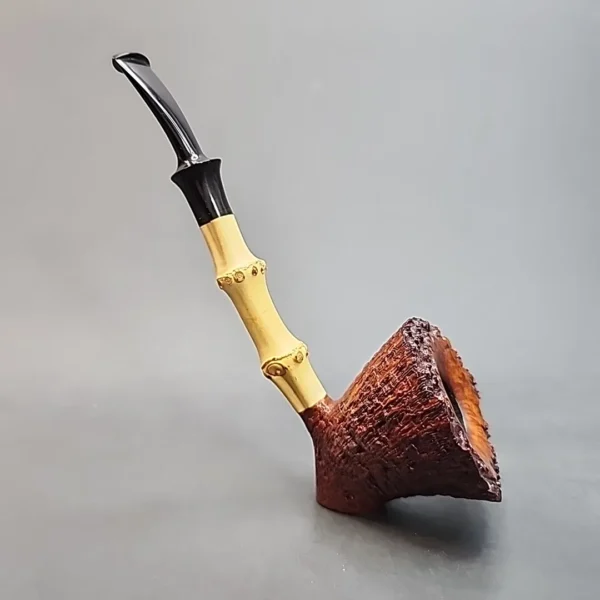 Armentrout Bamboo Shank Sandblasted Blossom Estate Briar Pipe, American Estates [SOLD OUT] - Image 6