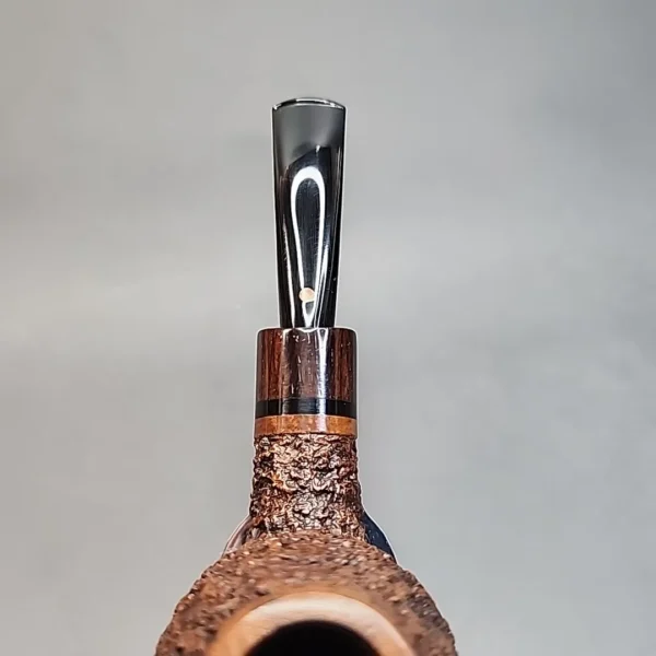 Steve Weiner 13498 Handmade Rusticated Bent Apple Estate Briar Pipe, American Estates [SOLD OUT] - Image 7