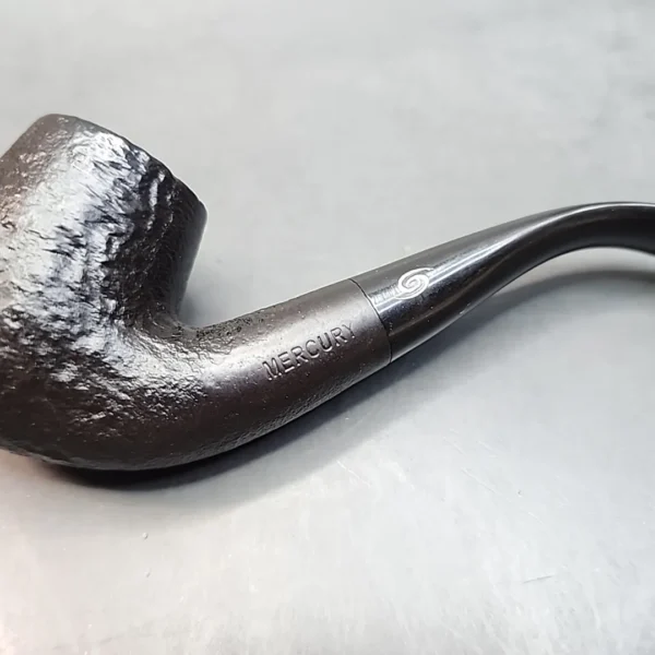 Mercury Black Sandblasted Bent Billiard Estate Briar Pipe [SOLD OUT] - Image 7