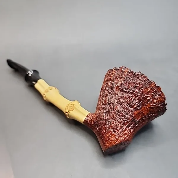 Armentrout Bamboo Shank Sandblasted Blossom Estate Briar Pipe, American Estates [SOLD OUT] - Image 7