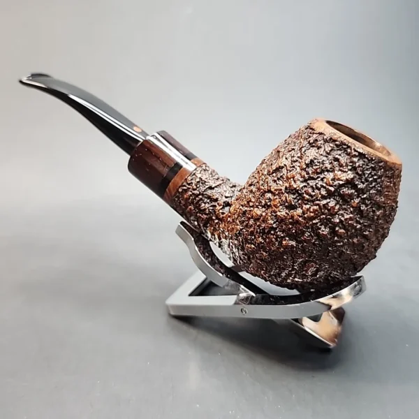 Steve Weiner 13498 Handmade Rusticated Bent Apple Estate Briar Pipe, American Estates [SOLD OUT] - Image 8