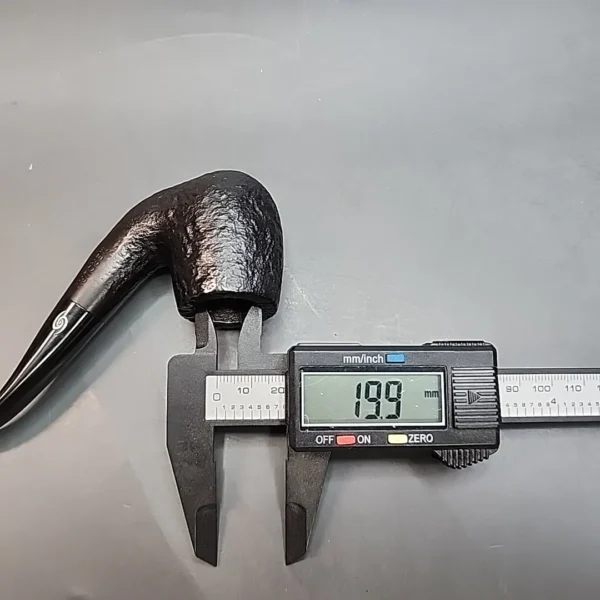 Mercury Black Sandblasted Bent Billiard Estate Briar Pipe [SOLD OUT] - Image 9