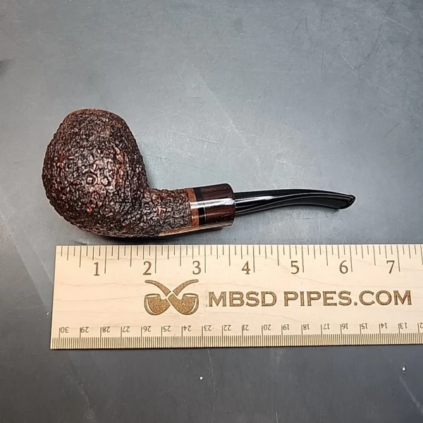 Steve Weiner 13498 Handmade Rusticated Bent Apple Estate Briar Pipe, American Estates [SOLD OUT] - Image 10