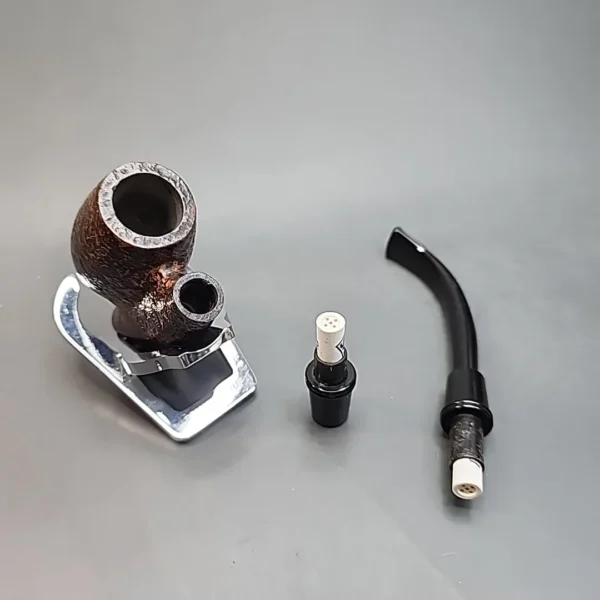 Brebbia Duo-Filter Sandblasted Cavalier Estate Briar Pipe, 9mm [SOLD OUT] - Image 10