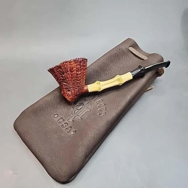 Armentrout Bamboo Shank Sandblasted Blossom Estate Briar Pipe, American Estates [SOLD OUT] - Image 12