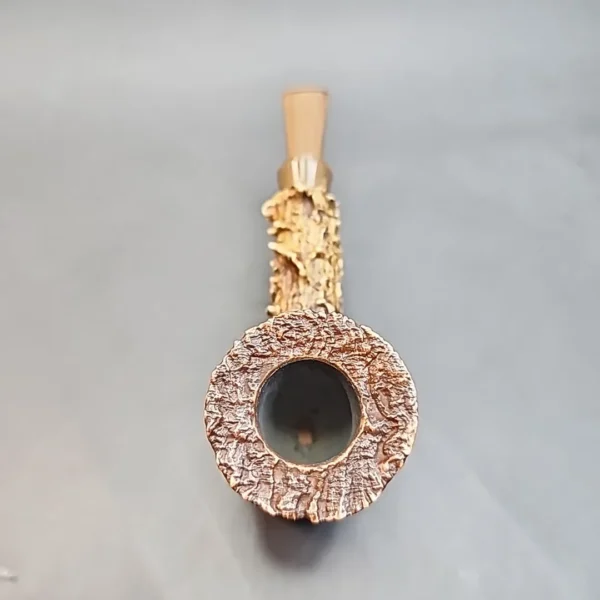 La Biota Sandblasted Poker Artisan Briar Pipe, Antler Shank, Handmade in Italy [SOLD OUT] - Image 3