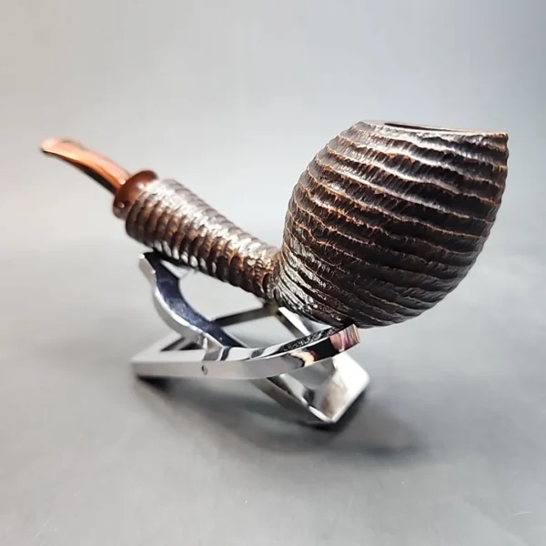 La Biota Rusticated Bent Egg Handmade Artisan Briar Pipe, Italy [SOLD OUT] - Image 7