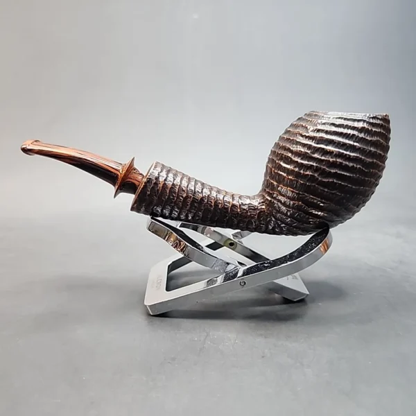 La Biota Rusticated Bent Egg Handmade Artisan Briar Pipe, Italy [SOLD OUT] - Image 8