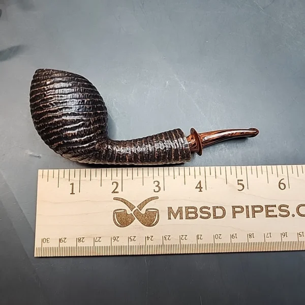 La Biota Rusticated Bent Egg Handmade Artisan Briar Pipe, Italy [SOLD OUT] - Image 10