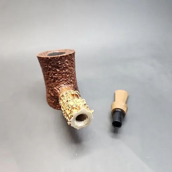 La Biota Sandblasted Poker Artisan Briar Pipe, Antler Shank, Handmade in Italy [SOLD OUT] - Image 12