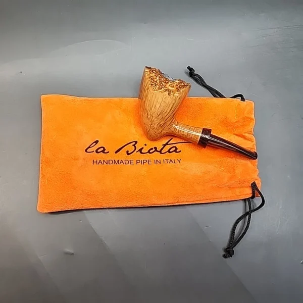 La Biota Smooth Pickaxe Handmade Briar Pipe, Cumberland Stem, Italy - Image 14