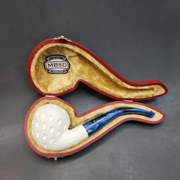 MBSD Meerschaum Bent Rhodesian Block Meerschaum Pipe, Fitted Case [SOLD OUT] - Image 3