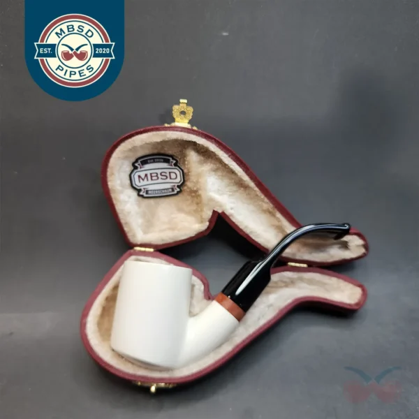 MBSD Meerschaum Deluxe, Bent Billiard Block Meerschaum Pipe, Briar-Mortis [SOLD OUT]