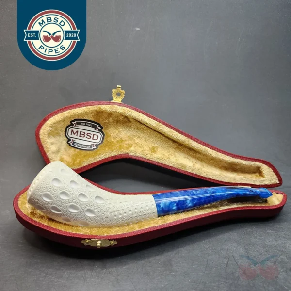 MBSD Meerschaum Horn Block Meerschaum Pipe, Fitted Case [SOLD OUT]