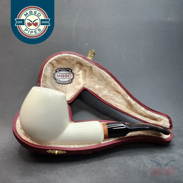 MBSD Meerschaum Deluxe, Large Bent Apple Block Meerschaum Pipe, Briar-Mortis [SOLD OUT]