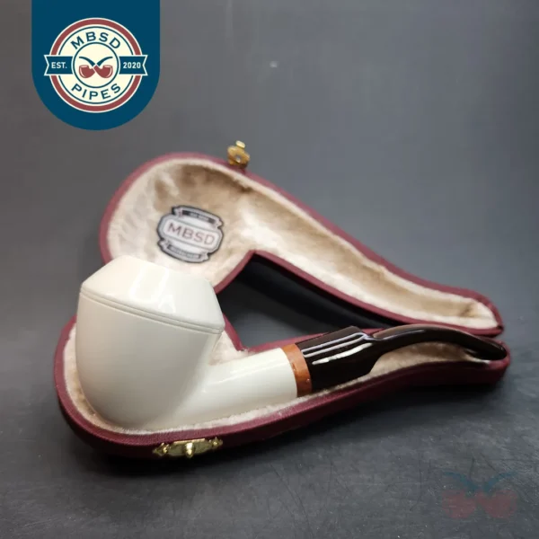 MBSD Meerschaum Deluxe, Bent Rhodesian Block Meerschaum Pipe, Briar-Mortis [SOLD OUT]