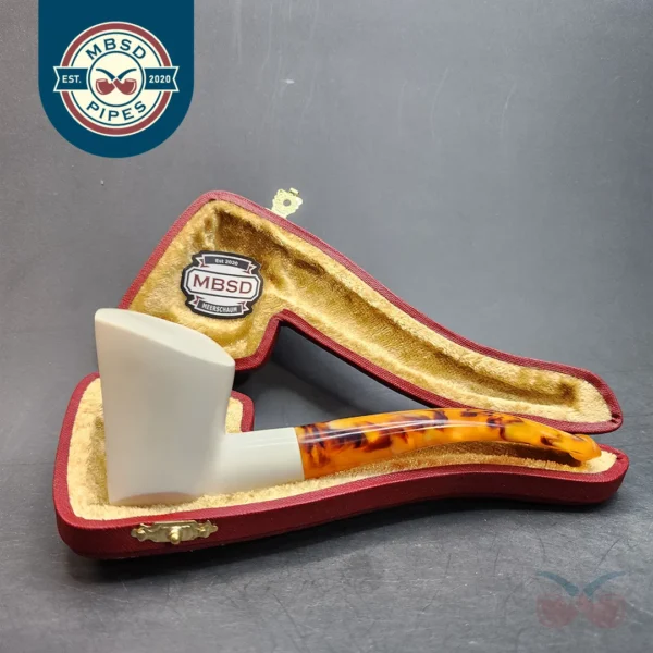 MBSD Meerschaum Small Sitter Block Meerschaum Pipe, Fitted Case [SOLD OUT]