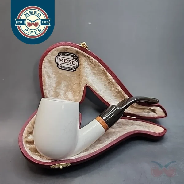 MBSD Meerschaum Deluxe, Marble Billiard Apple Block Meerschaum Pipe, Briar-Mortis [SOLD OUT]