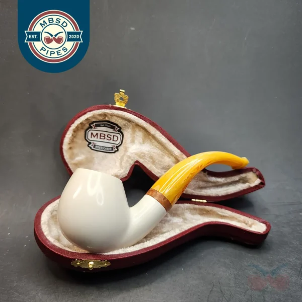 MBSD Meerschaum Deluxe, Bent Apple Block Meerschaum Pipe, Briar-Mortis [SOLD OUT]