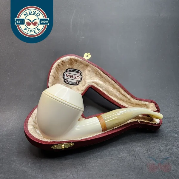 MBSD Meerschaum Deluxe, Bent Rhodesian Block Meerschaum Pipe, Briar-Mortis [SOLD OUT]