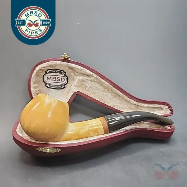 MBSD Meerschaum Deluxe, Bent Author Block Meerschaum Pipe, Briar-Mortis [SOLD OUT]