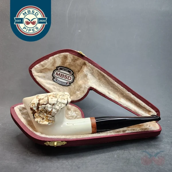 MBSD Meerschaum Deluxe Natural, Freehand Block Meerschaum Pipe, Briar-Mortise [SOLD OUT]