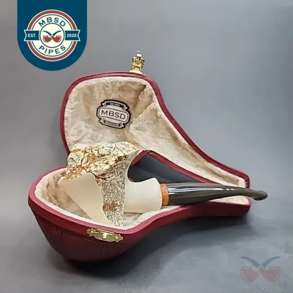 MBSD Meerschaum Deluxe Natural, Freehand Block Meerschaum Pipe, Briar-Mortis [SOLD OUT]