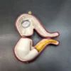 MBSD Meerschaum Deluxe, Bent Rhodesian Block Meerschaum Pipe, Briar-Mortise [SOLD OUT] - Image 3