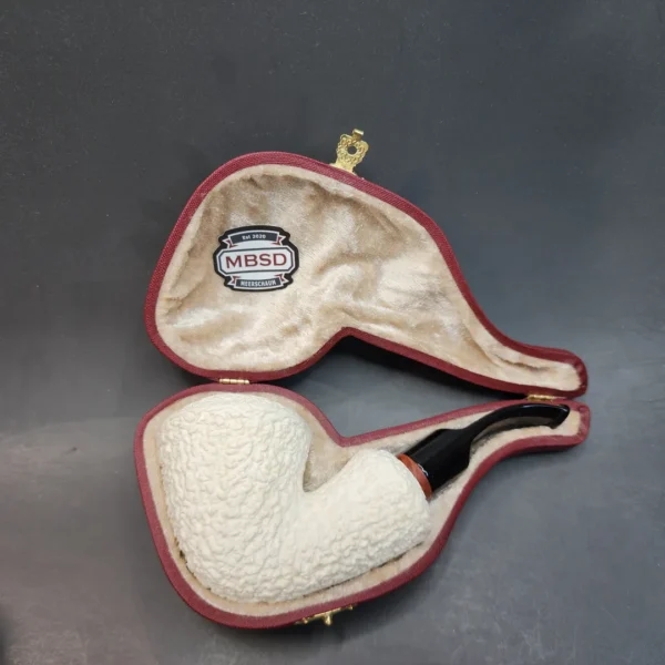 MBSD Meerschaum Deluxe Chubby Rusticated Rhodesian Block Meerschaum Pipe, Briar-Mortis [SOLD OUT] - Image 3