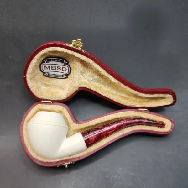 MBSD Meerschaum Bent Rhodesian Block Meerschaum Pipe, Fitted Case [SOLD OUT] - Image 3
