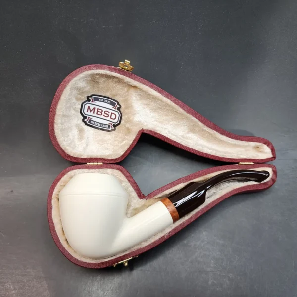 MBSD Meerschaum Deluxe, Bent Rhodesian Block Meerschaum Pipe, Briar-Mortis [SOLD OUT] - Image 3