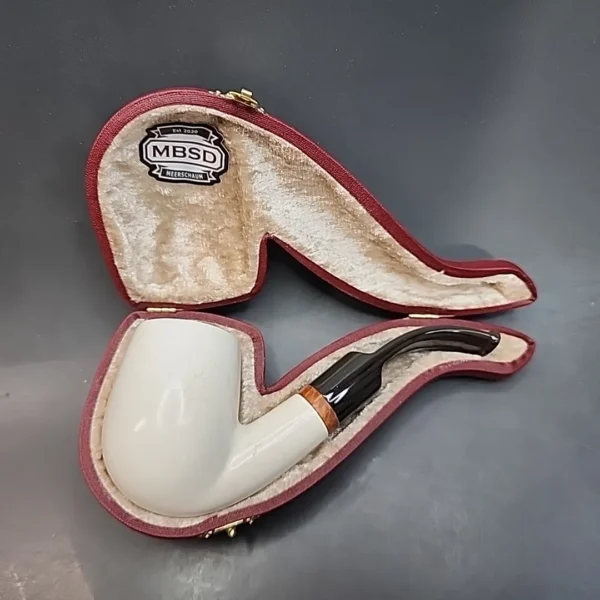 MBSD Meerschaum Deluxe, Marble Billiard Apple Block Meerschaum Pipe, Briar-Mortis [SOLD OUT] - Image 3