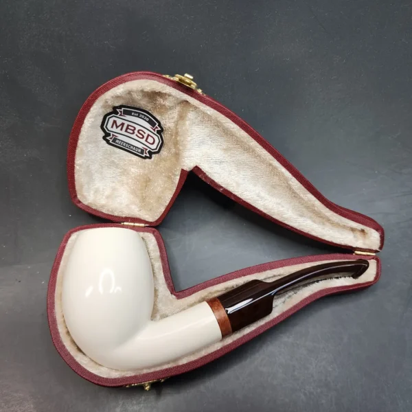 MBSD Meerschaum Deluxe, Bent Danish Egg, Block Meerschaum Pipe, Briar-Mortis [SOLD OUT] - Image 3