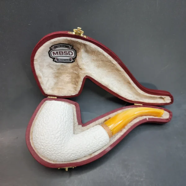 MBSD Meerschaum Deluxe, Bent Egg Block Meerschaum Pipe, Briar-Mortis [SOLD OUT] - Image 3