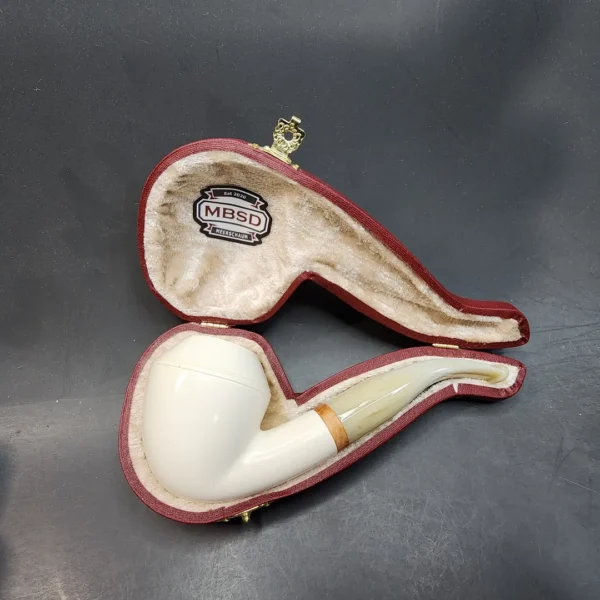 MBSD Meerschaum Deluxe, Bent Rhodesian Block Meerschaum Pipe, Briar-Mortis [SOLD OUT] - Image 3