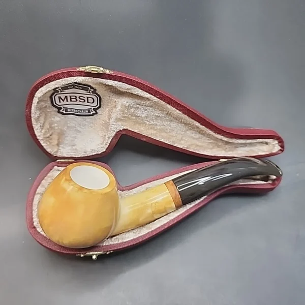 MBSD Meerschaum Deluxe, Bent Author Block Meerschaum Pipe, Briar-Mortis [SOLD OUT] - Image 3