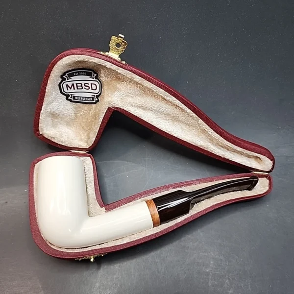 MBSD Meerschaum Deluxe, Stacked Bent Billiard Block Meerschaum Pipe, Briar-Mortis [SOLD OUT] - Image 3