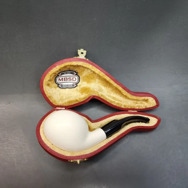 MBSD Meerschaum Bent Squat Tomato Block Meerschaum Pipe, Fitted Case [SOLD OUT] - Image 3