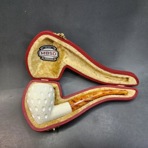 MBSD Meerschaum Lattice Acorn Block Meerschaum Pipe, Fitted Case [SOLD OUT] - Image 3