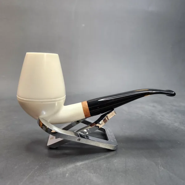 MBSD Meerschaum Deluxe Bent Rhodesian Block Meerschaum Pipe, Briar-Mortis [SOLD OUT] - Image 4