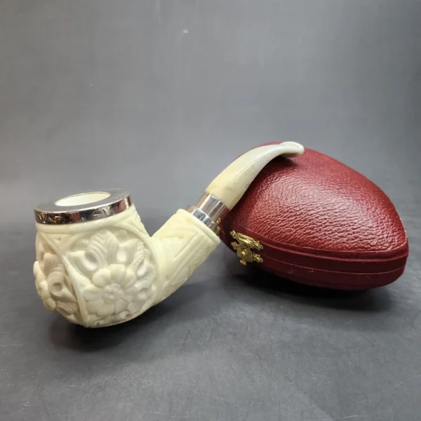 MBSD Meerschaum Spigot, Triple Mounted Silver, Block Meerschaum Pipe [SOLD OUT] - Image 4