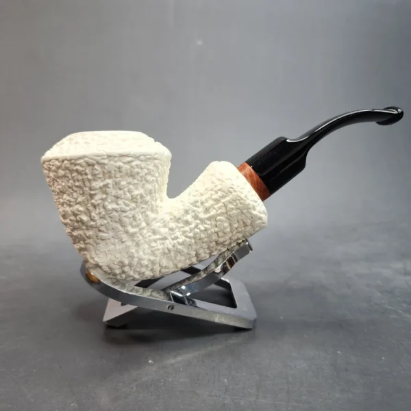 MBSD Meerschaum Deluxe Chubby Rusticated Rhodesian Block Meerschaum Pipe, Briar-Mortis [SOLD OUT] - Image 4